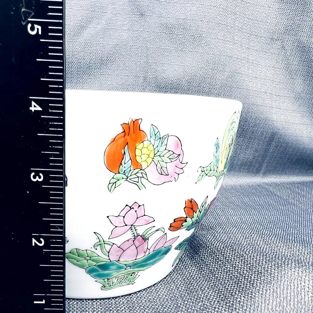 Canton Ceramic Bowl Chic Porcelain Garden Butterfly Boho Cottagecore Decor